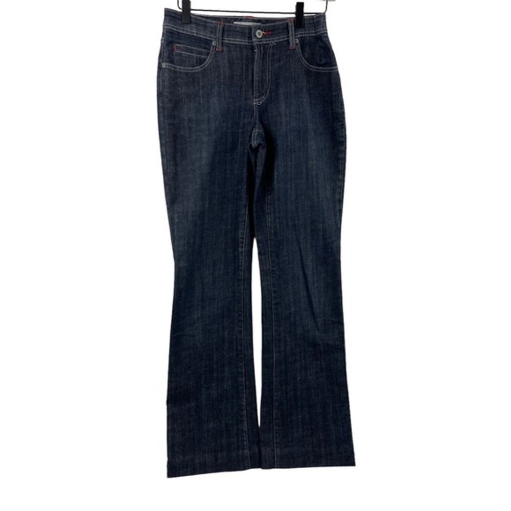 Chicos Womens Jeans Blue Size 0 Denim Embellished Back Pockets Flare Leg